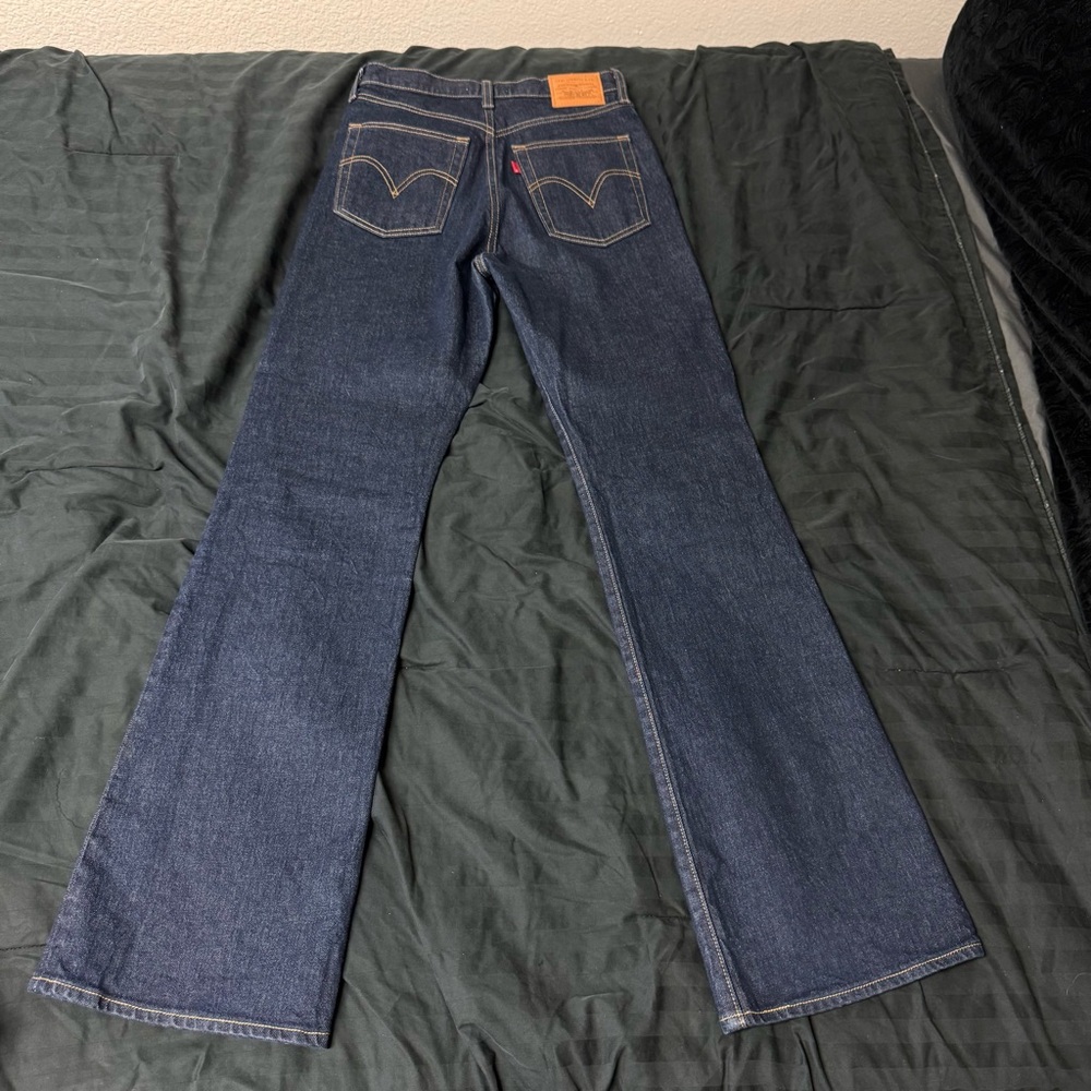 Levi's Deep Indigo Ribcage Bootcut Flare Jeans - Picture 6 of 9